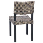 Dining Chair 2 pcs Black Wash 46 x 55 x 84 cm Kubu Rattan