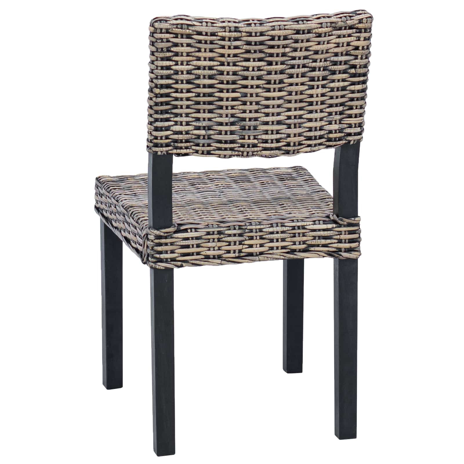 Dining Chair 2 pcs Black Wash 46 x 55 x 84 cm Kubu Rattan