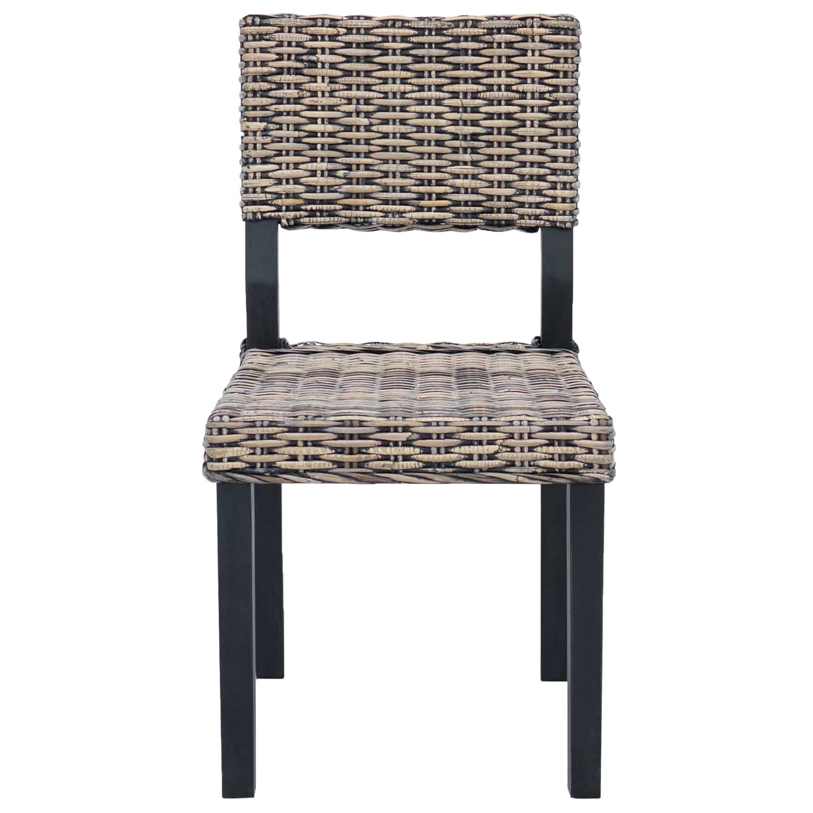 Dining Chair 2 pcs Black Wash 46 x 55 x 84 cm Kubu Rattan