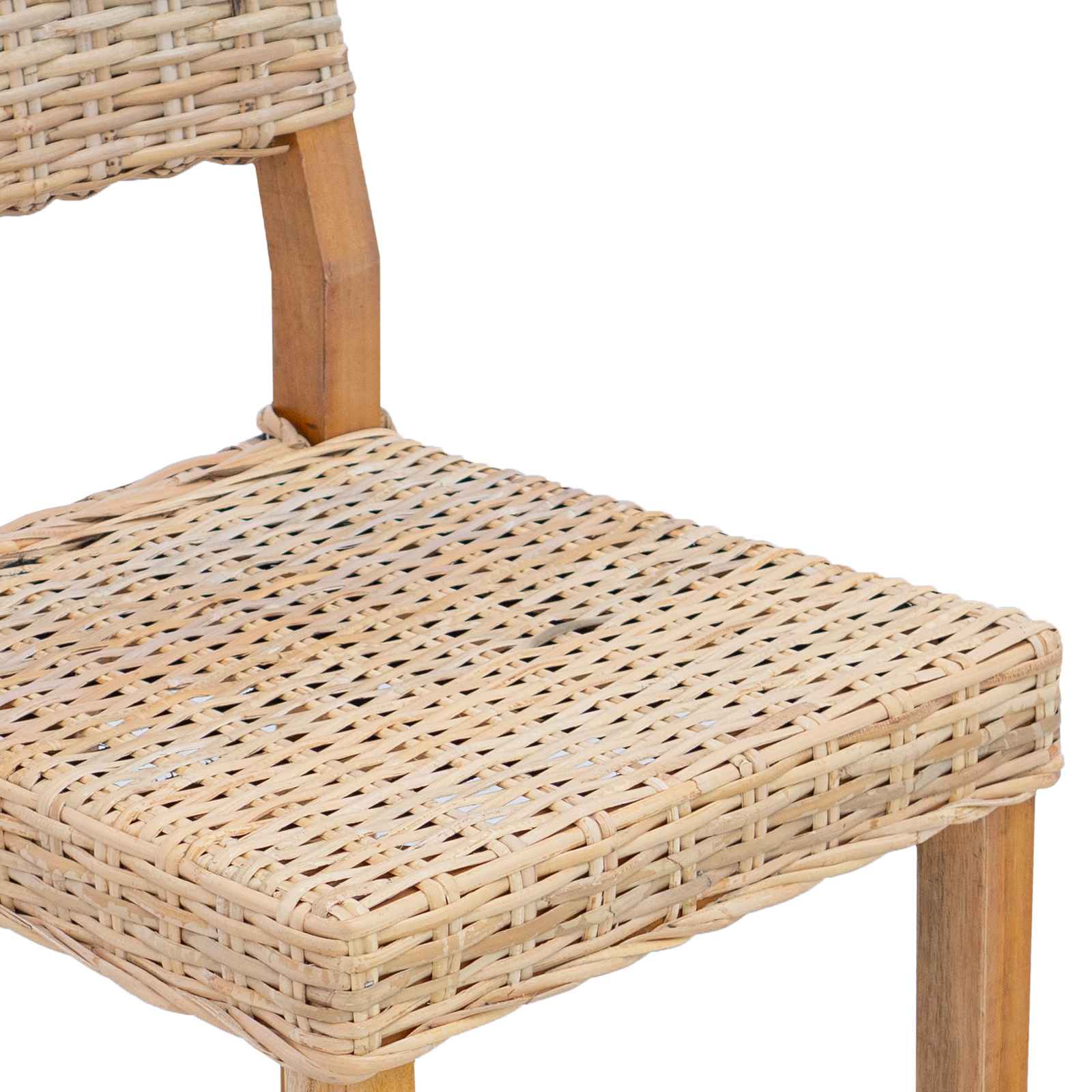 Dining Chair 2 pcs Natural 46 x 55 x 84 cm Kubu Rattan