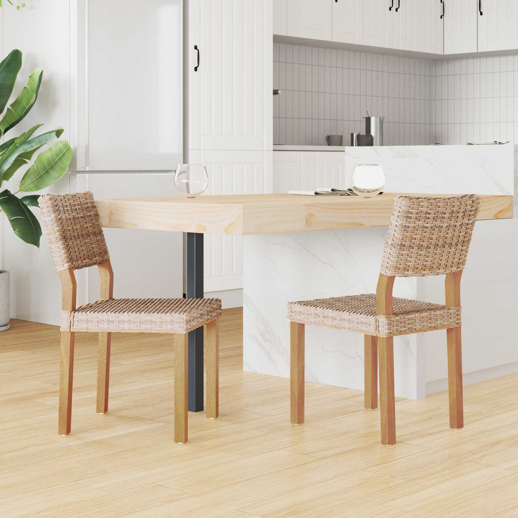 Dining Chair 2 pcs Natural 46 x 55 x 84 cm Kubu Rattan