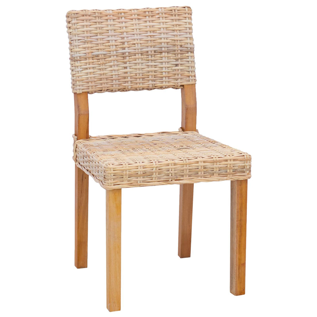Dining Chair 2 pcs Natural 46 x 55 x 84 cm Kubu Rattan