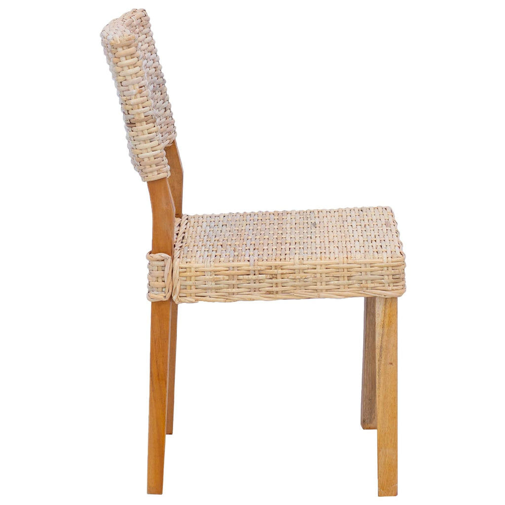 Dining Chair 2 pcs Natural 46 x 55 x 84 cm Kubu Rattan