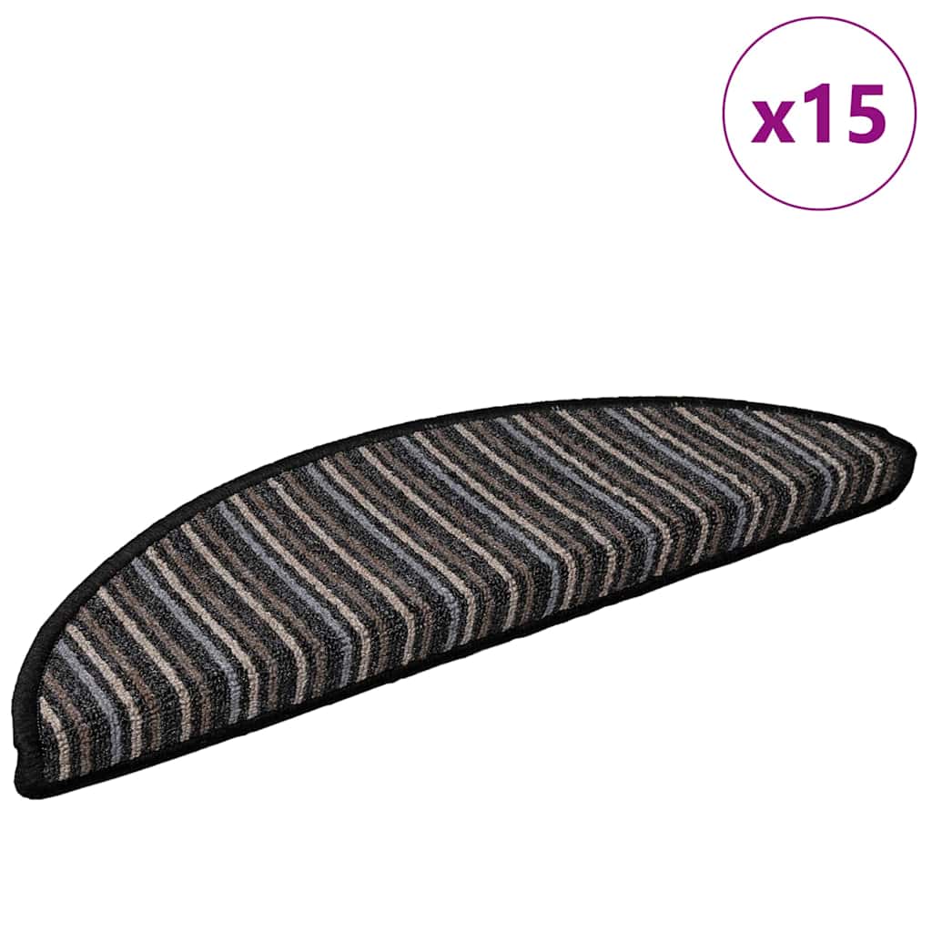 Self-adhesive Stair Mats 15 pcs Anthracite 56 x 17 x 3 cm