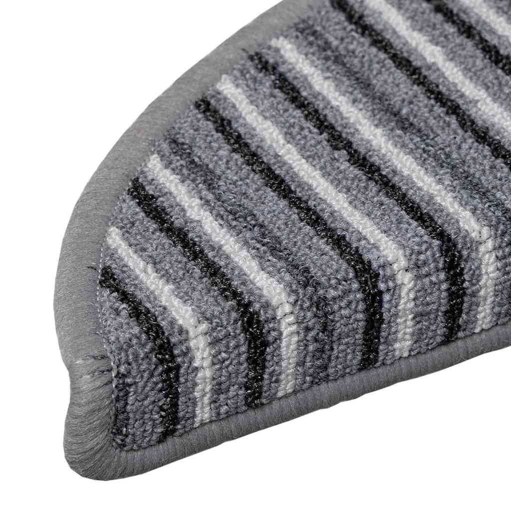 Self-adhesive Stair Mats 15 pcs Grey 56 x 17 x 3 cm