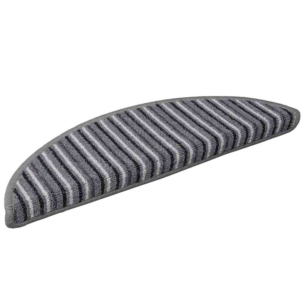 Self-adhesive Stair Mats 15 pcs Grey 56 x 17 x 3 cm