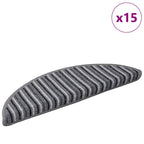Self-adhesive Stair Mats 15 pcs Grey 56 x 17 x 3 cm