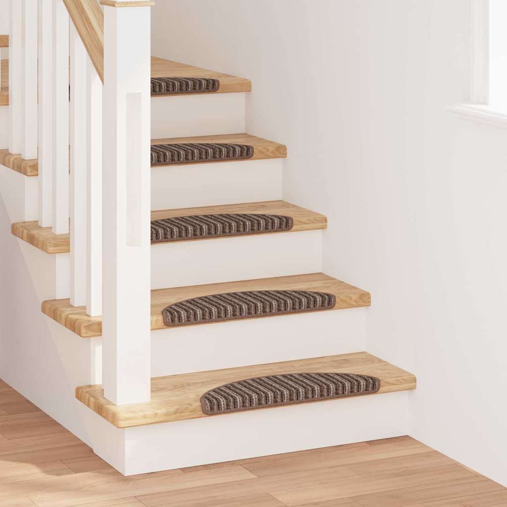 Self-adhesive Stair Mats 15 pcs Brown 56 x 17 x 3 cm