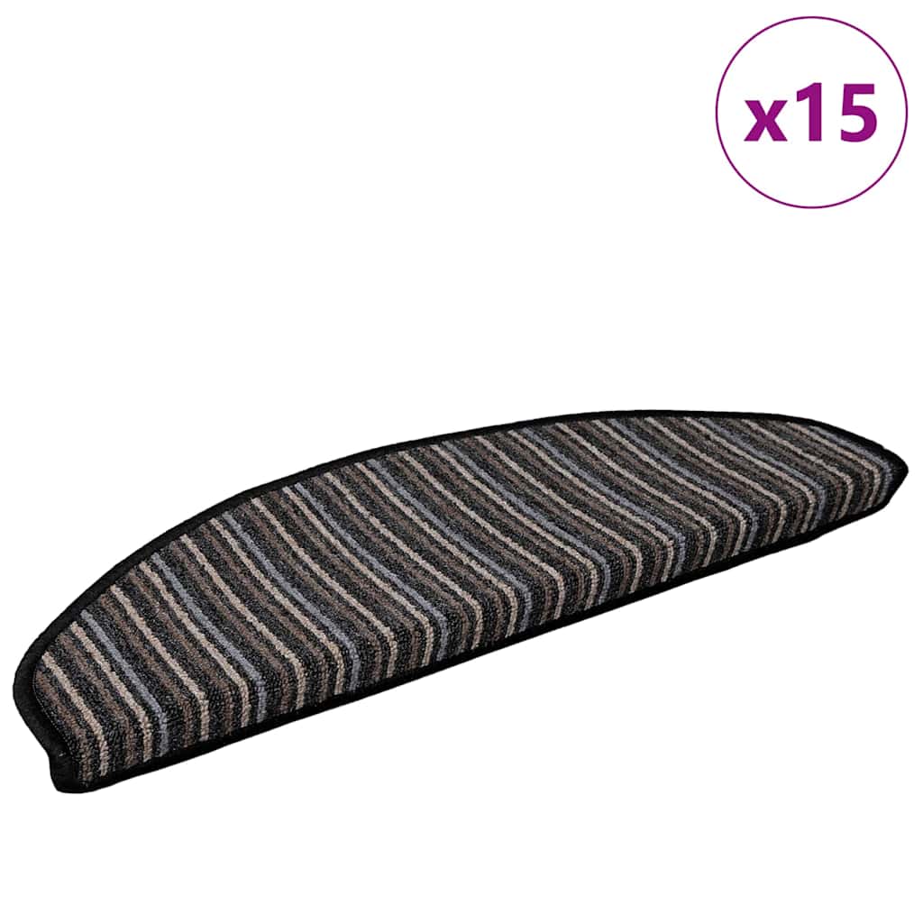 Self-adhesive Stair Mats 15 pcs Anthracite 65 x 21 x 4 cm