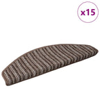Self-adhesive Stair Mats 15 pcs Brown 65 x 21 x 4 cm