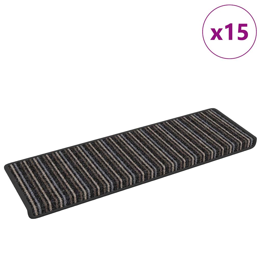 Self-adhesive Stair Mats 15 pcs Anthracite 65 x 21 x 4 cm