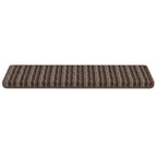 Self-adhesive Stair Mats Striped 15 pcs Brown 65 x 21 x 4 cm