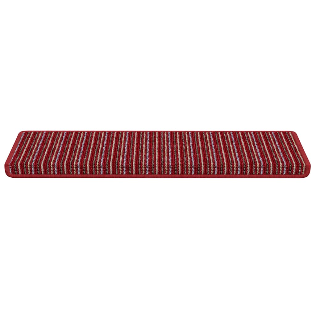 Self-adhesive Stair Mats Striped 15 pcs Red 65 x 21 x 4 cm