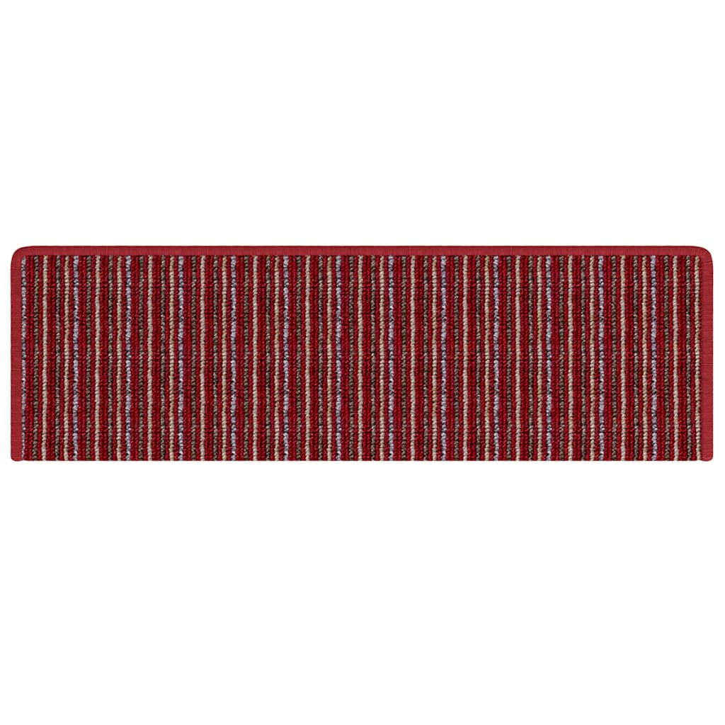 Self-adhesive Stair Mats Striped 15 pcs Red 65 x 21 x 4 cm