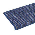 Self-adhesive Stair Mats Striped 15 pcs Blue 65 x 21 x 4 cm
