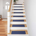 Self-adhesive Stair Mats Striped 15 pcs Blue 65 x 21 x 4 cm