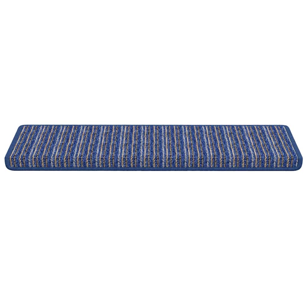 Self-adhesive Stair Mats Striped 15 pcs Blue 65 x 21 x 4 cm