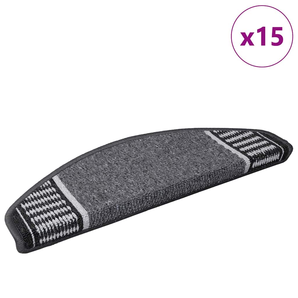 Self-adhesive Stair Mats 15 pcs Anthracite 65 x 21 x 4 cm