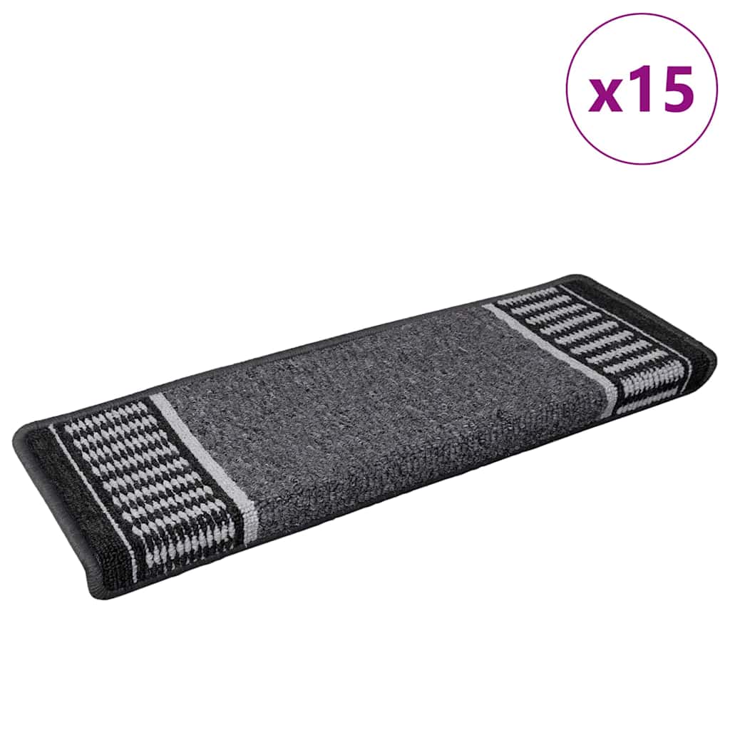 Self-adhesive Stair Mats 15 pcs Anthracite 65 x 21 x 4 cm