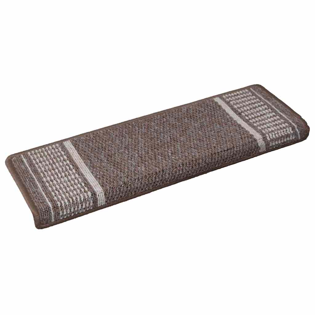 Self-adhesive Stair Mats 15 pcs Brown 65 x 21 x 4 cm