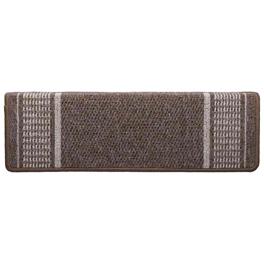 Self-adhesive Stair Mats 15 pcs Brown 65 x 21 x 4 cm