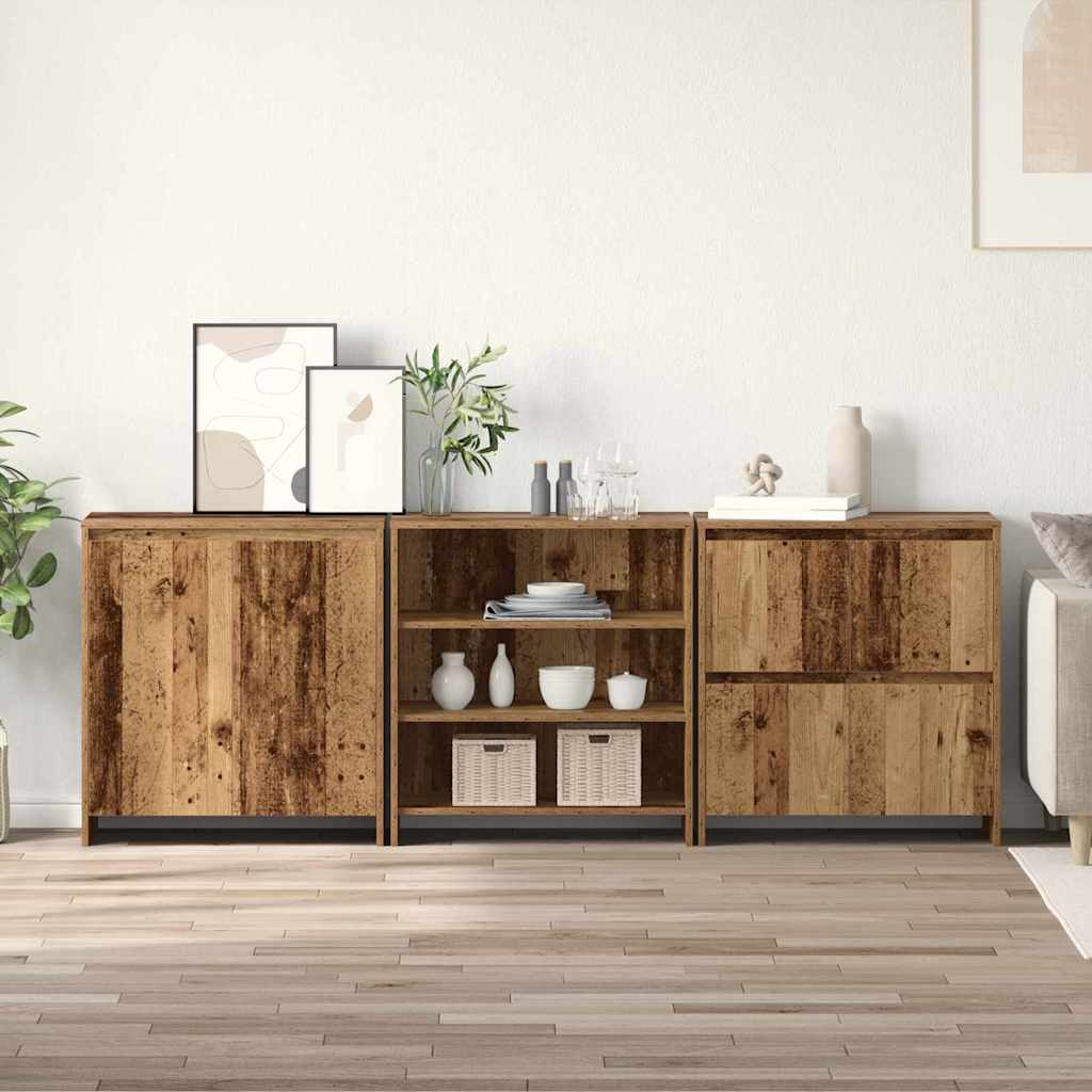 3 Piece Sideboard Engineered Wood