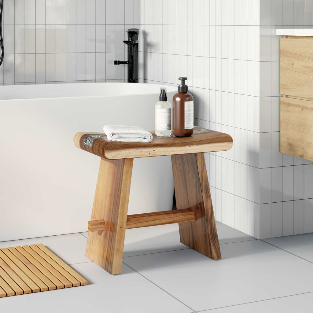 Bathroom Stool Natural 50 x 30 x 45 cm Natural Wood