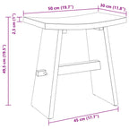 Bathroom Stool Brown 50 x 29.5 x 50.5 cm Solid Teak Wood