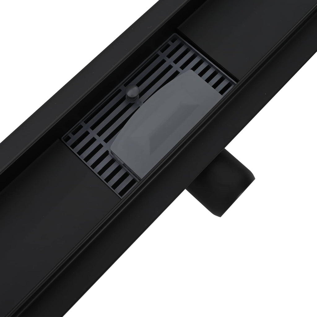 2 in 1 Shower Drain Black 100 cm Stainless Steel 304