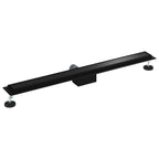 2 in 1 Shower Drain Black 100 cm Stainless Steel 304