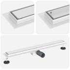 2 in 1 Shower Drain Silver 80 cm Stainless Steel 304