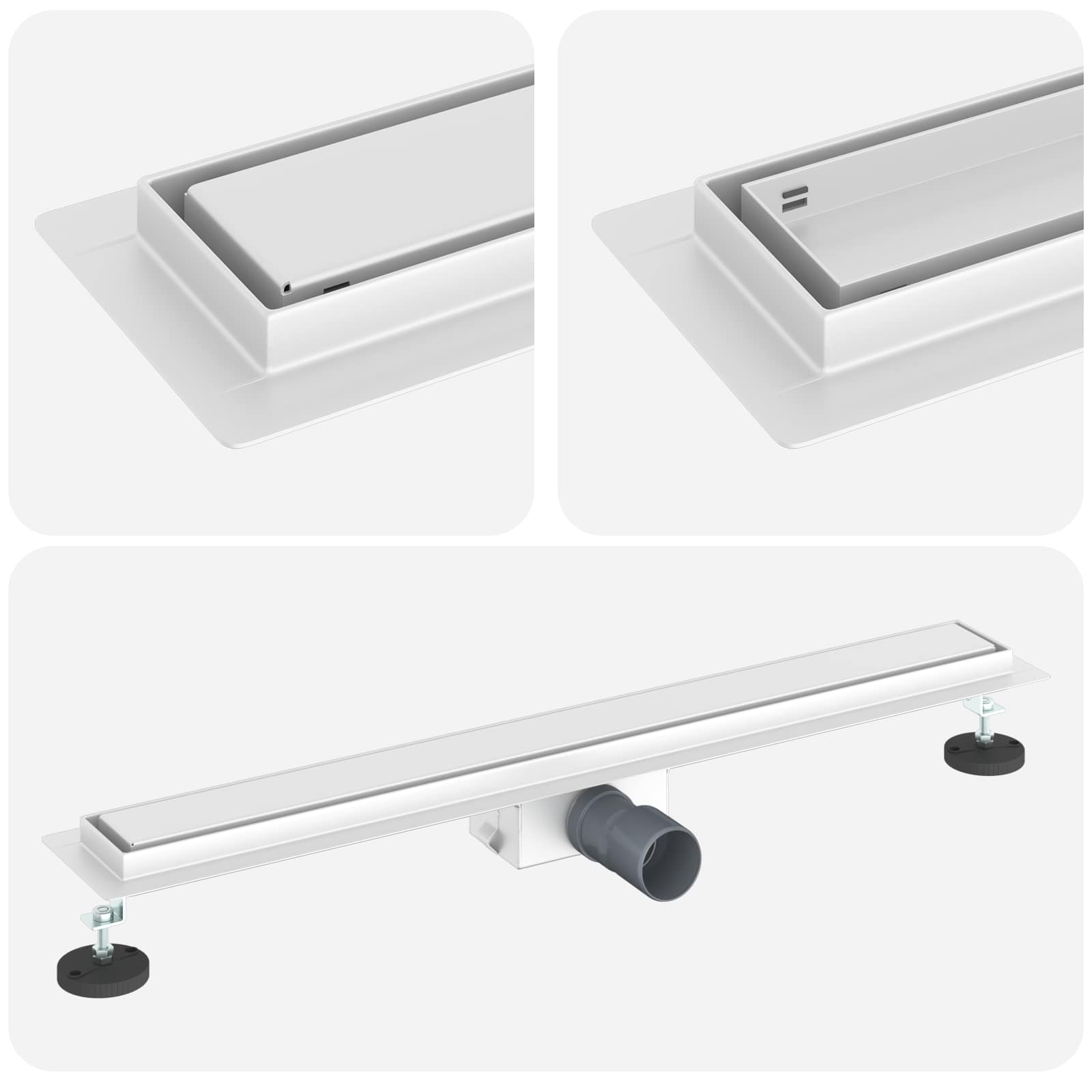 2 in 1 Shower Drain Silver 80 cm Stainless Steel 304