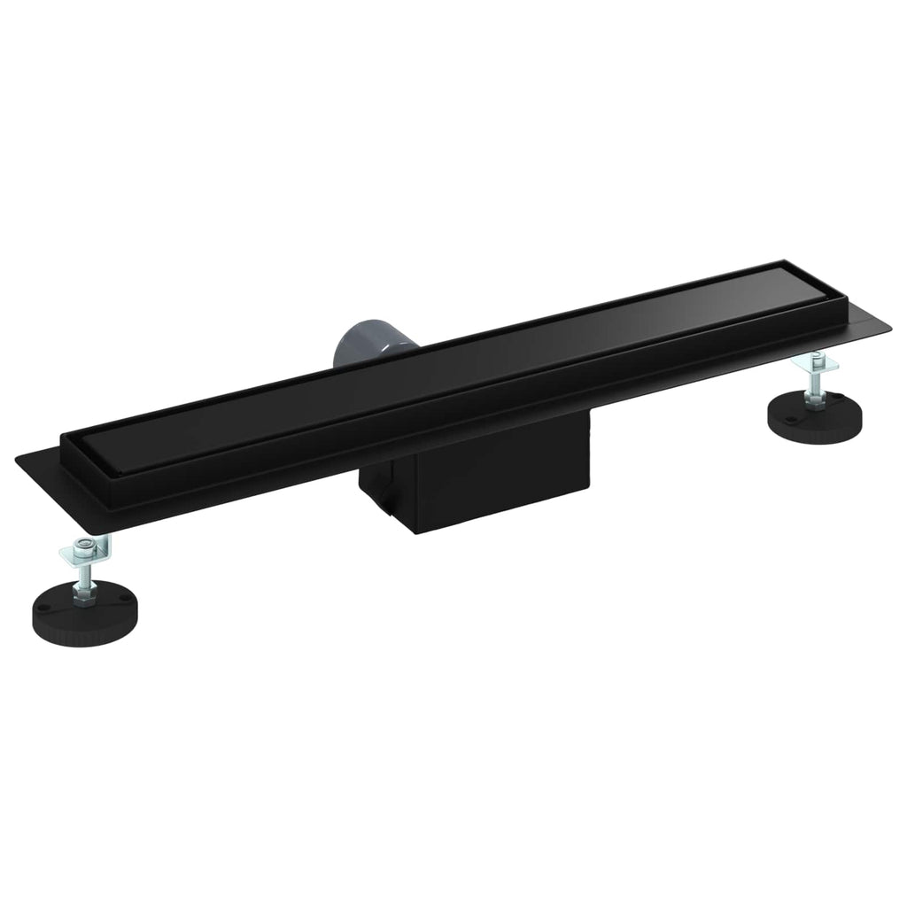 2 in 1 Shower Drain Black 60 cm Stainless Steel 304