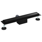 2 in 1 Shower Drain Black 60 cm Stainless Steel 304