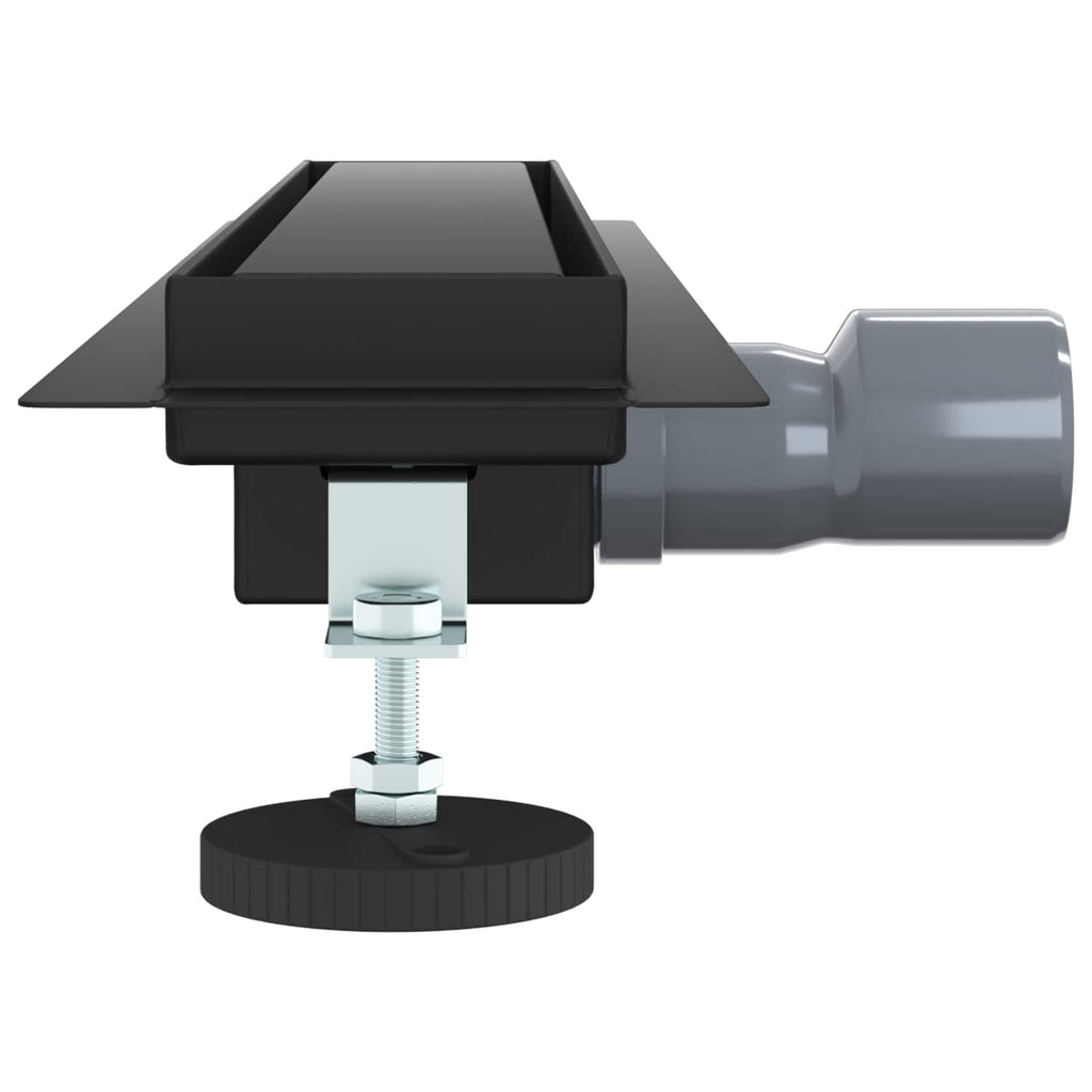 2 in 1 Shower Drain Black 60 cm Stainless Steel 304