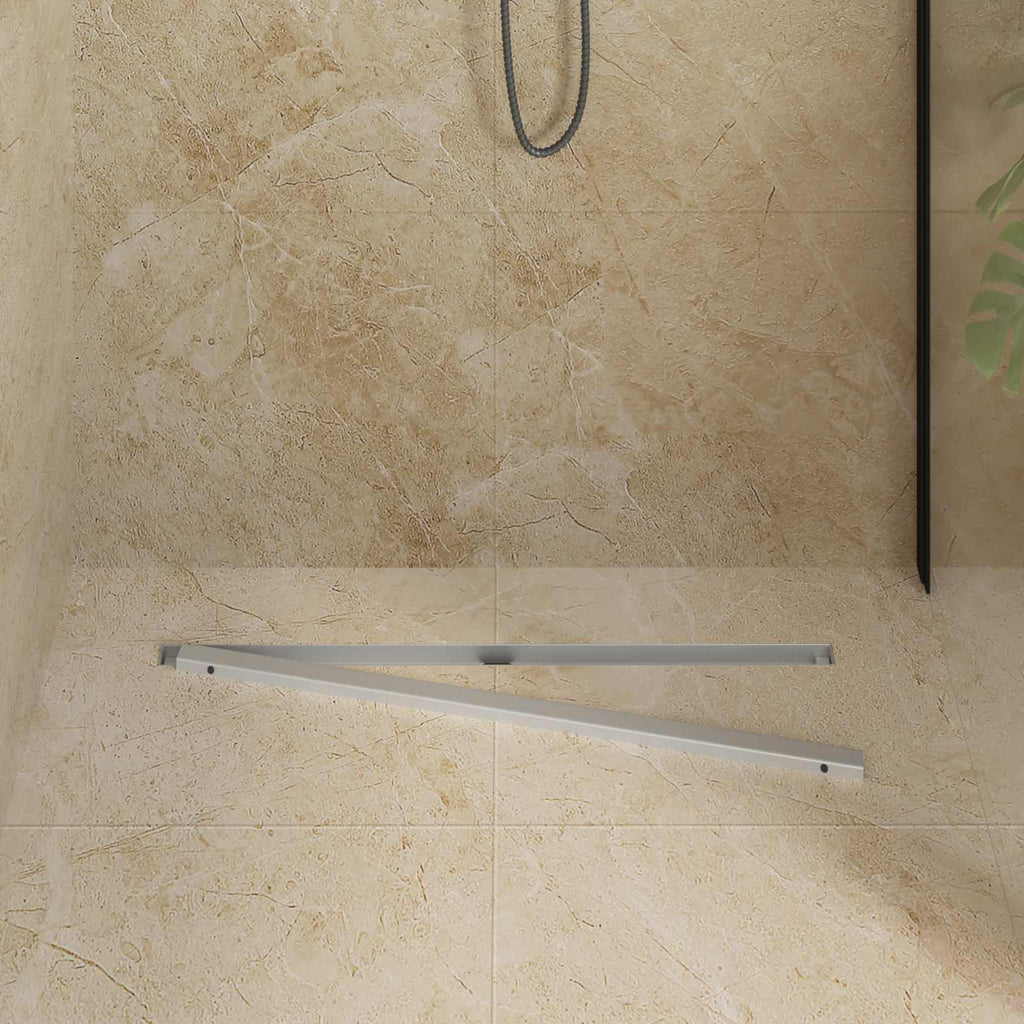 360° Shower Drain with Slim Model Silver 80 cm