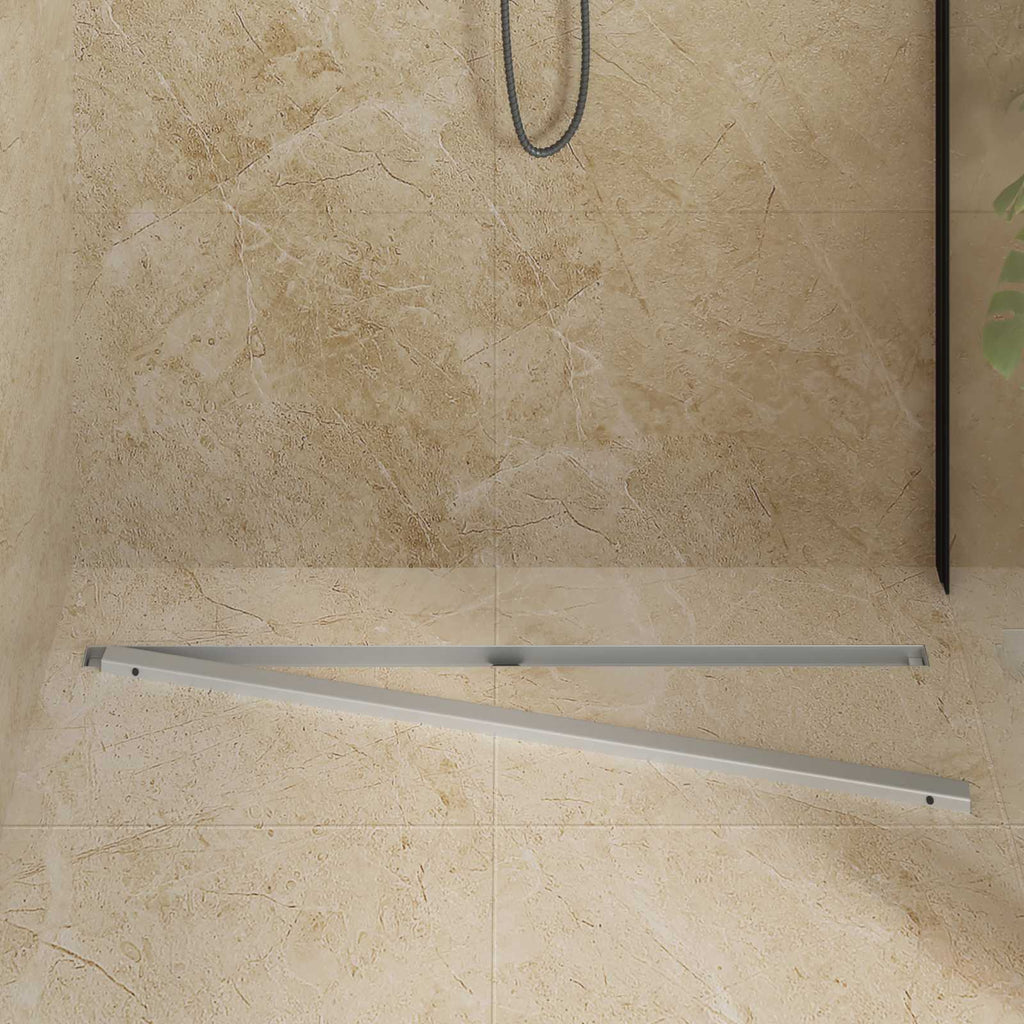 360° Shower Drain with Slim Model Silver 100 cm
