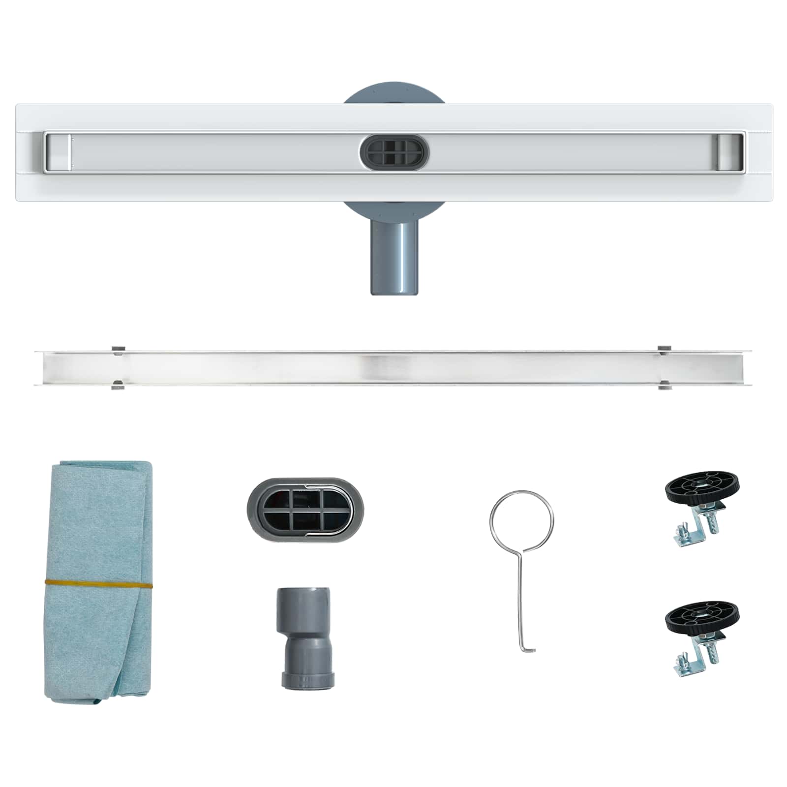 360° Shower Drain with Slim Model Silver 50 cm