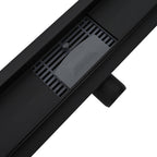 2 in 1 Shower Drain Black 70 cm Stainless Steel 304