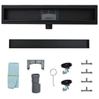 2 in 1 Shower Drain Black 70 cm Stainless Steel 304