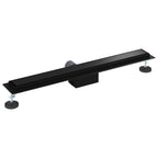 2 in 1 Shower Drain Black 70 cm Stainless Steel 304