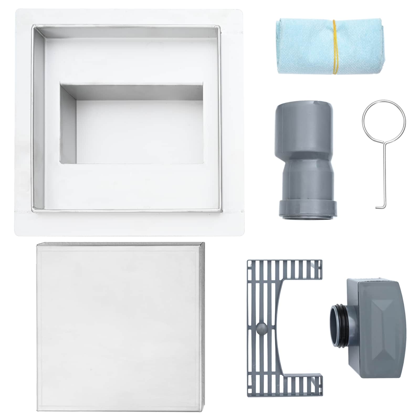 2 in 1 Shower Drain Silver 15 x 15 cm Stainless Steel 304