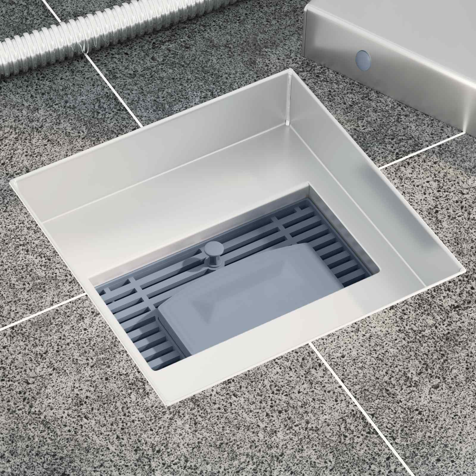 2 in 1 Shower Drain Silver 15 x 15 cm Stainless Steel 304
