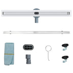 360° Shower Drain with Slim Model Silver 70 cm