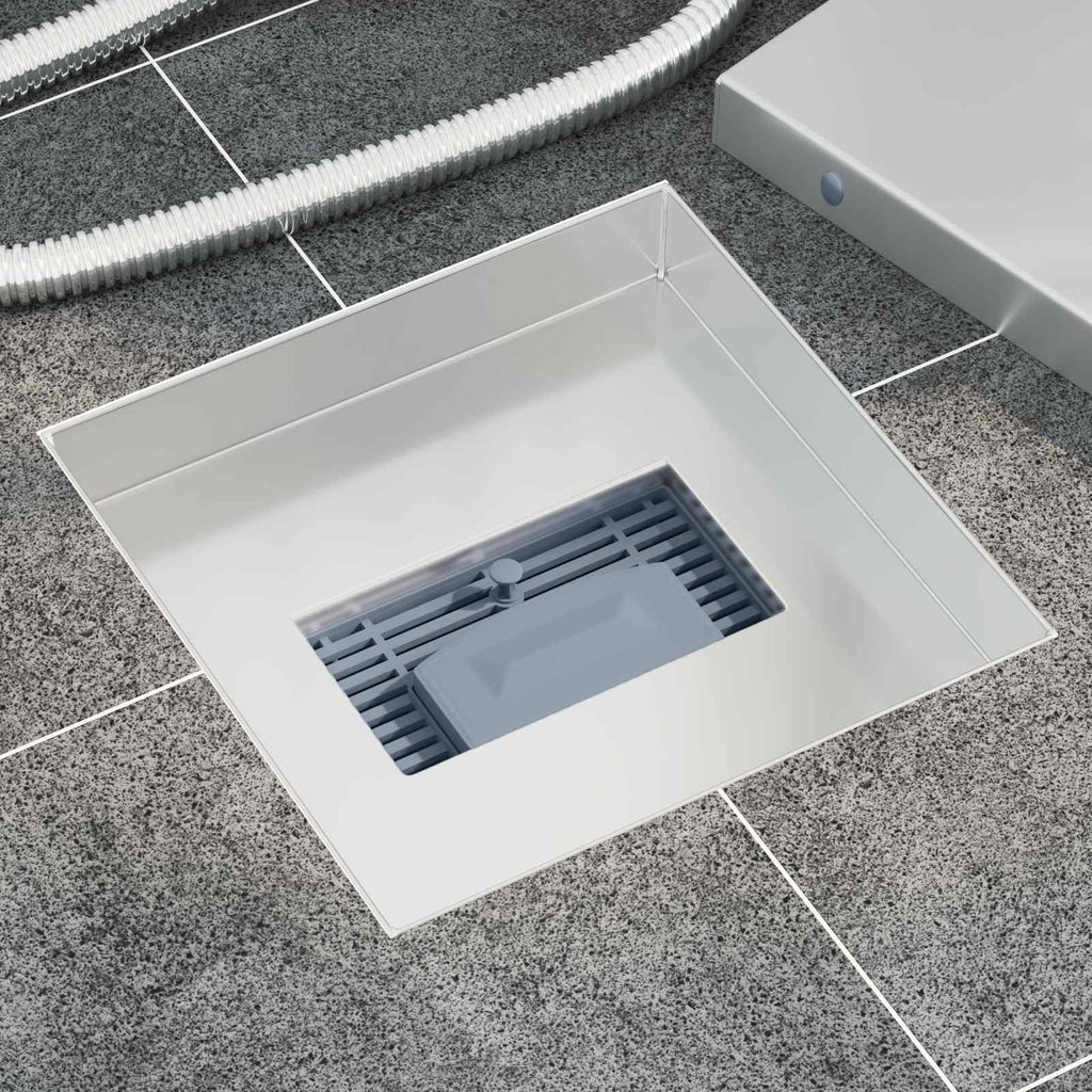 2 in 1 Shower Drain Silver 20 x 20 cm Stainless Steel 304