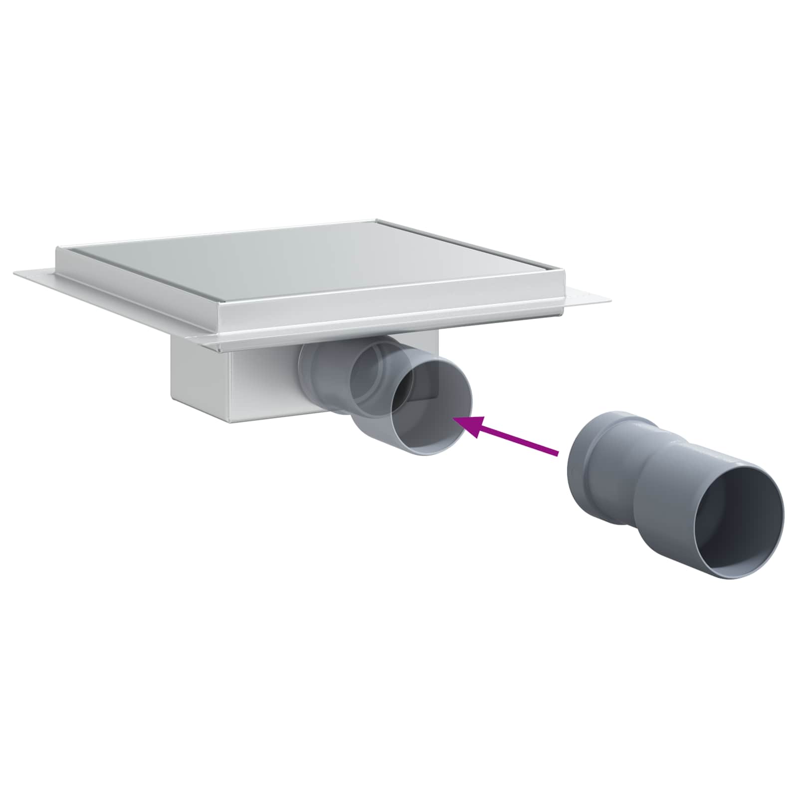 2 in 1 Shower Drain Silver 20 x 20 cm Stainless Steel 304