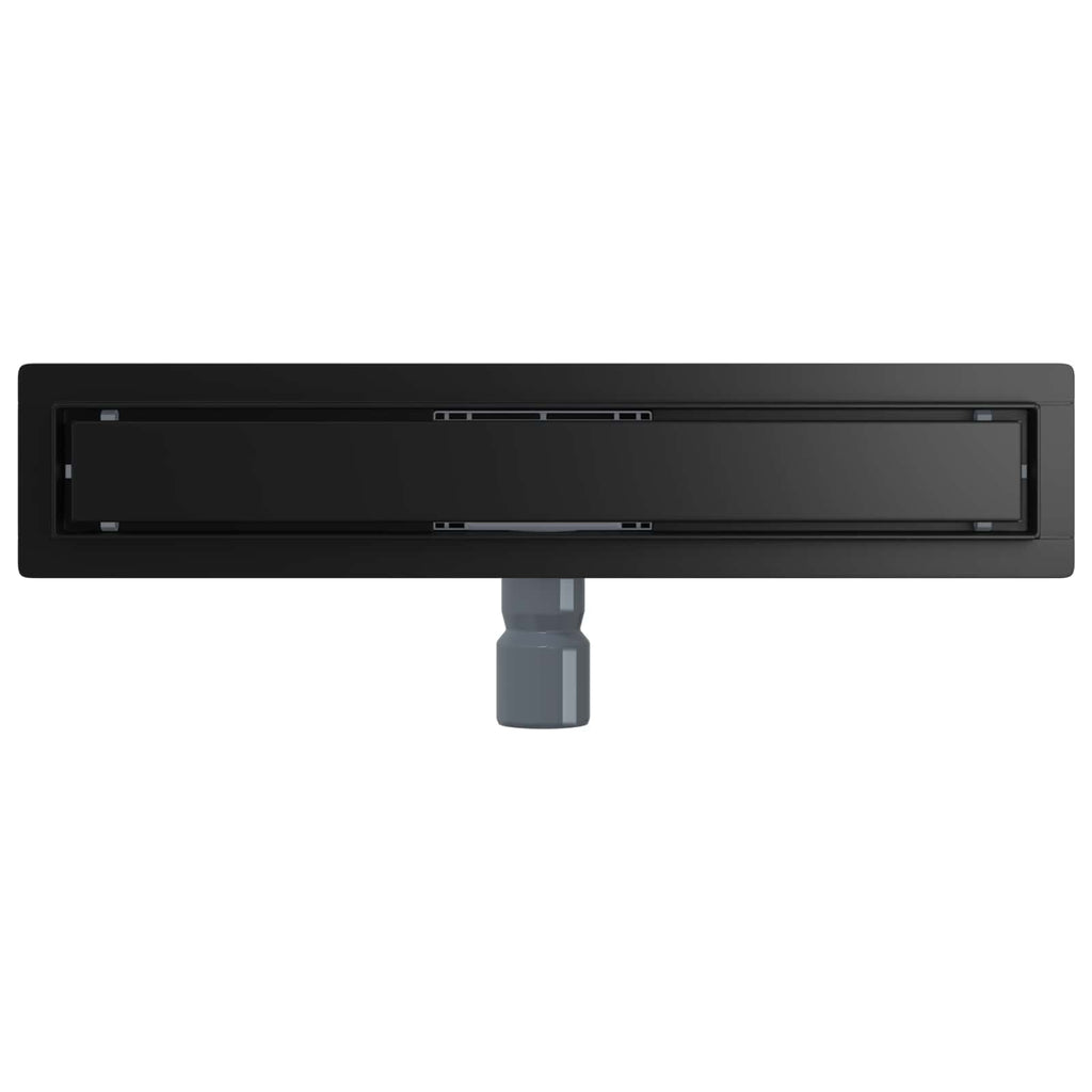 2 in 1 Shower Drain Black 50 cm Stainless Steel 304