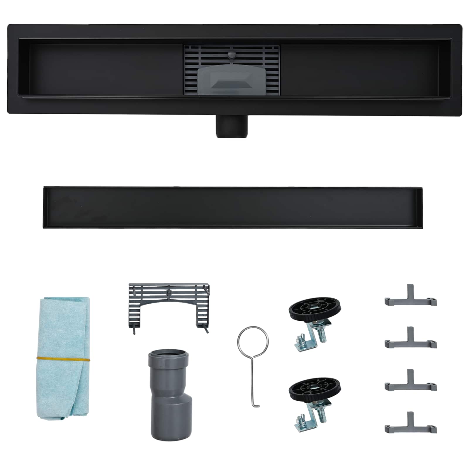 2 in 1 Shower Drain Black 80 cm Stainless Steel 304