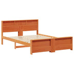 Bed Frame with Headboard Wax Brown 160 x 200 cm Engineered Wood