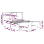 Bed Frame with Headboard Wax Brown 160 x 200 cm Engineered Wood